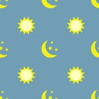 Sun and moon, seamless pattern, vector. vector