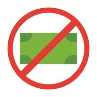 No Money Vector Flat Icon For Personal And Commercial Use.