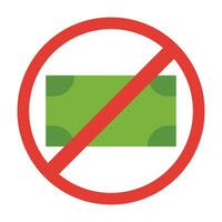 No Money Vector Flat Icon For Personal And Commercial Use.