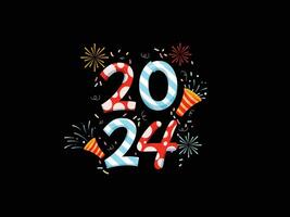 New Year 2024 in Flat Design Vector