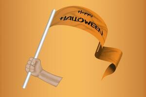 3D Happy Halloween on flag photo