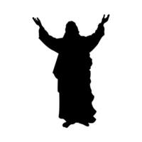 Silhouette Jesus with two hands vecctor vector