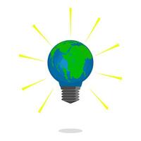 Light bulb shaped the world. Ideas. On a white background vector