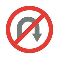 No U Turn Vector Flat Icon For Personal And Commercial Use.