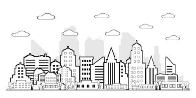 City landscape.Downtown landscape with high Urban life Vector illustration