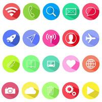 color circular communication icons isolated on white background .vector communication buttons vector