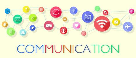 Communication concept.colorful interactive communication. Internet network vector