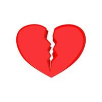 Split heart in half vector