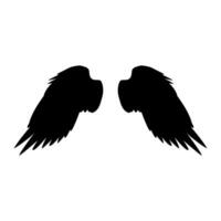 Black silhouette, angel wings vector