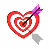 heart is the target and the arrow Target vector