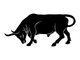 The silhouette of a bull on a transparent background vector