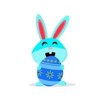 Bunny and easter eggs on a white background vector