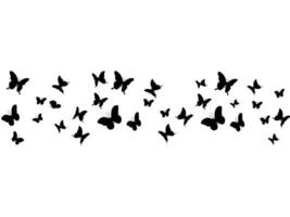 Silhouettes of butterflies flying isolated on transpant background vector