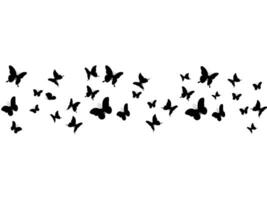 Silhouettes of butterflies flying isolated on transpant background vector