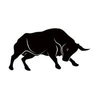 toro silueta Listo a ataque logo en transparente antecedentes vector