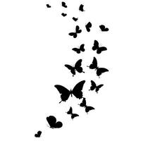 Silhouette beautiful butterflies, isolated on white background vector