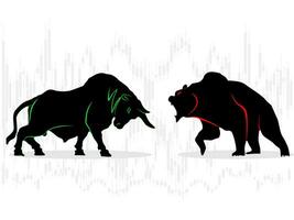 bull vs bear vector