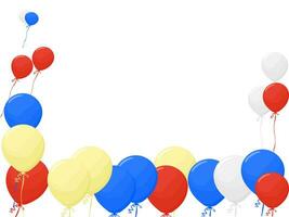 Multi colored balloons on a transparent background vector