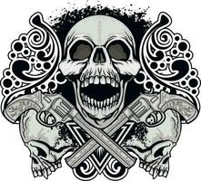 Signo gótico con calavera, camisetas de diseño vintage grunge vector