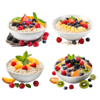 ai generato fiocchi d'avena porridge png collezione