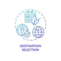 2D gradient destination selection icon, simple isolated vector, medical tourism thin line illustration. vector