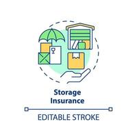2D editable storage insurance icon representing moving service, simple isolated vector, multicolor thin line illustration. vector
