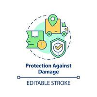 2D editable protection against damage icon representing moving service, simple isolated vector, multicolor thin line illustration. vector