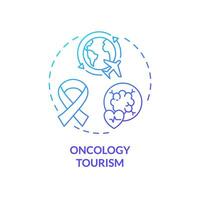 2D gradient oncology tourism icon, simple isolated vector, medical tourism thin line illustration. vector