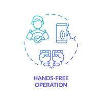 2D hands-free operation thin line gradient icon concept, isolated vector, blue illustration representing voice assistant. vector