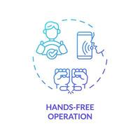 2D hands-free operation thin line gradient icon concept, isolated vector, blue illustration representing voice assistant. vector