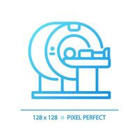 Mri machine pixel perfect gradient linear vector icon. Computed tomography. Medical scanner. Healthcare technology. Thin line color symbol. Modern style pictogram. Vector isolated outline drawing