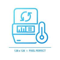 Pcr machine pixel perfect gradient linear vector icon. Thermal cycler. Polymerase chain reaction. Dna replication. Thin line color symbol. Modern style pictogram. Vector isolated outline drawing