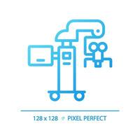 Surgical microscope pixel perfect gradient linear vector icon. Medical optic. Operating room equipment. Precision tool. Thin line color symbol. Modern style pictogram. Vector isolated outline drawing