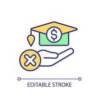 2D editable understand reason icon representing athletic scholarship, isolated vector, multicolor thin line illustration. vector