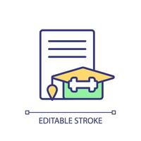 2D editable attend appeal meeting icon representing athletic scholarship, isolated vector, multicolor thin line illustration. vector