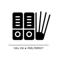 2d píxel Perfecto glifo estilo archivo icono, aislado vector, silueta documento ilustración vector