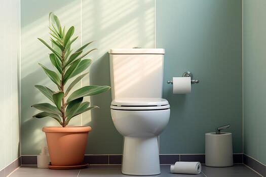 ai generado opulento baño con un de pie blanco bañera posicionado en frente de piso a techo ventanas ese oferta asombroso panorámico puntos de vista de el rodeando paisaje foto