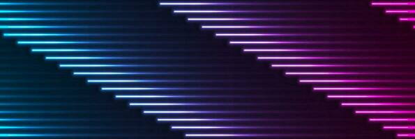 Tech abstract background with blue purple neon laser lines vector