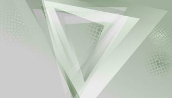 Green and grey triangles abstract geometric background vector