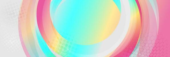 Holographic circles geometric abstract tech grunge background vector