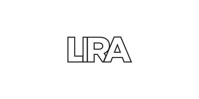 Lira in the Uganda emblem. The design features a geometric style, vector illustration with bold typography in a modern font. The graphic slogan lettering.