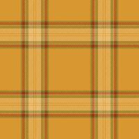 Plaid seamless pattern in orange. Check fabric texture. Vector textile print.