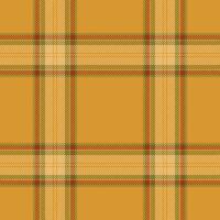 Plaid seamless pattern in orange. Check fabric texture. Vector textile print.