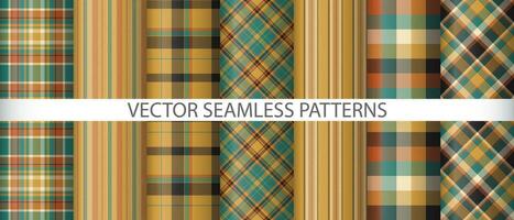 Set tartan pattern vector. Background check textile. Seamless plaid texture fabric. vector