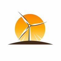 AI generated Sustainable wind energy filled gradient logo. Environmentally friendly power. Wind turbine simple icon. Design element. Ai art for corporate branding, website vector