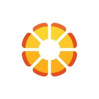AI generated Clean electricity filled gradient logo. Sustainable business value. Sunflower abstract icon. Design element. Ai art for corporate branding, website vector