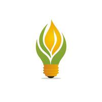 AI generated Electricity company gradient line logo. Sustainability and innovation business values. Lightbulb abstract icon. Design element. Ai art for corporate branding vector