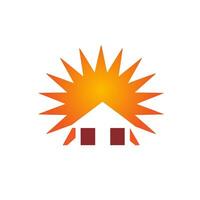 AI generated Solar energy business filled gradient logo. Affordability business value. Sun over roof simple icon. Design element. Ai art for corporate branding, website vector