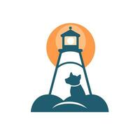 AI generated Dog adoption filled colorful logo. Reliability business value. Dog and lighthouse simple icon. Design element. Ai art for corporate branding, website vector