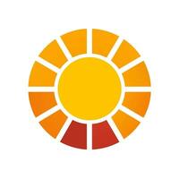 AI generated Solar panel installation filled orange logo. Sustainability business value. Sun abstract icon. Design element. Ai art for corporate branding, promotional campaign vector